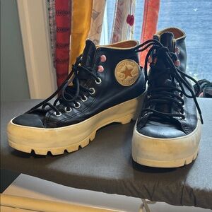 Converse Women's Black and White Platform Sneakers